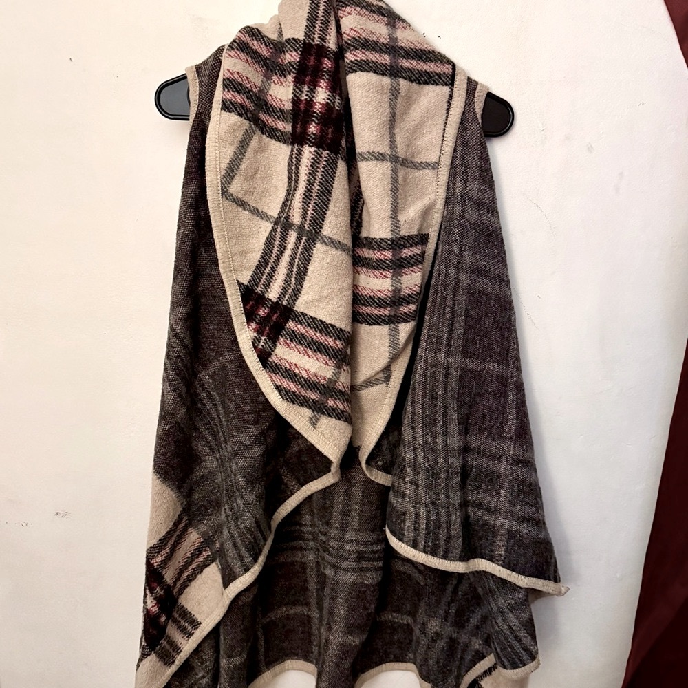 Plaid Wool Blend vest custom made women’s large